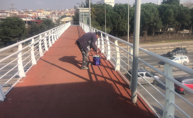 Gebze'deki üst geçidin bakımında sona gelindi